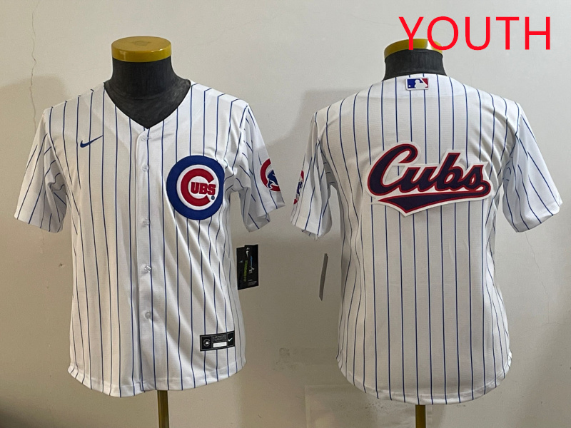 Youth Chicago Cubs blank white  MLB 2025 jersey style 6